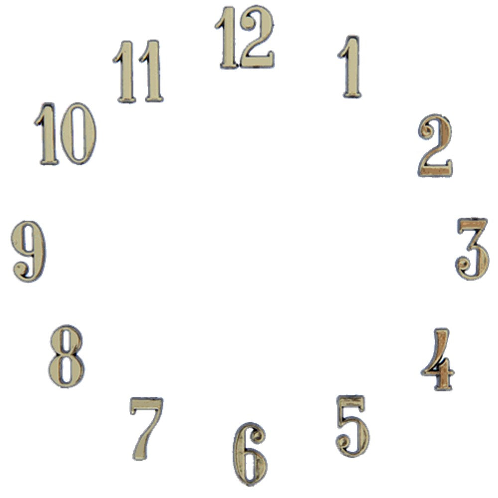 Carbatec Clock Number Set - Arabic - Gold 1/2"