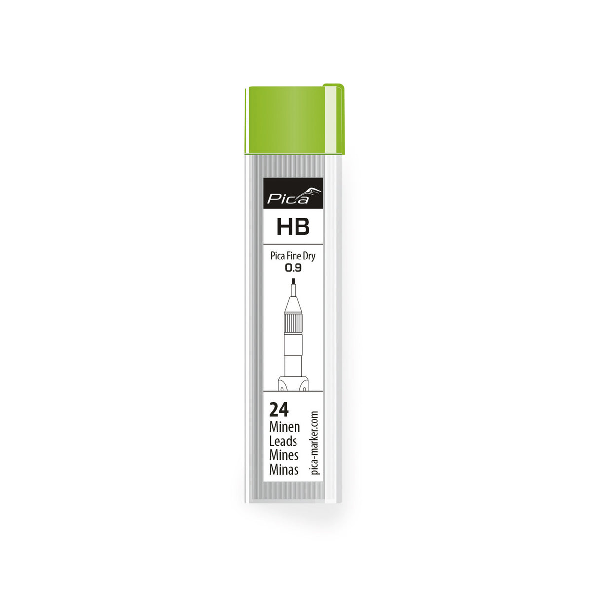 Pica Fine Dry Refills - HB hardness - set of 24 fine (0.9 mm) graphite leads
