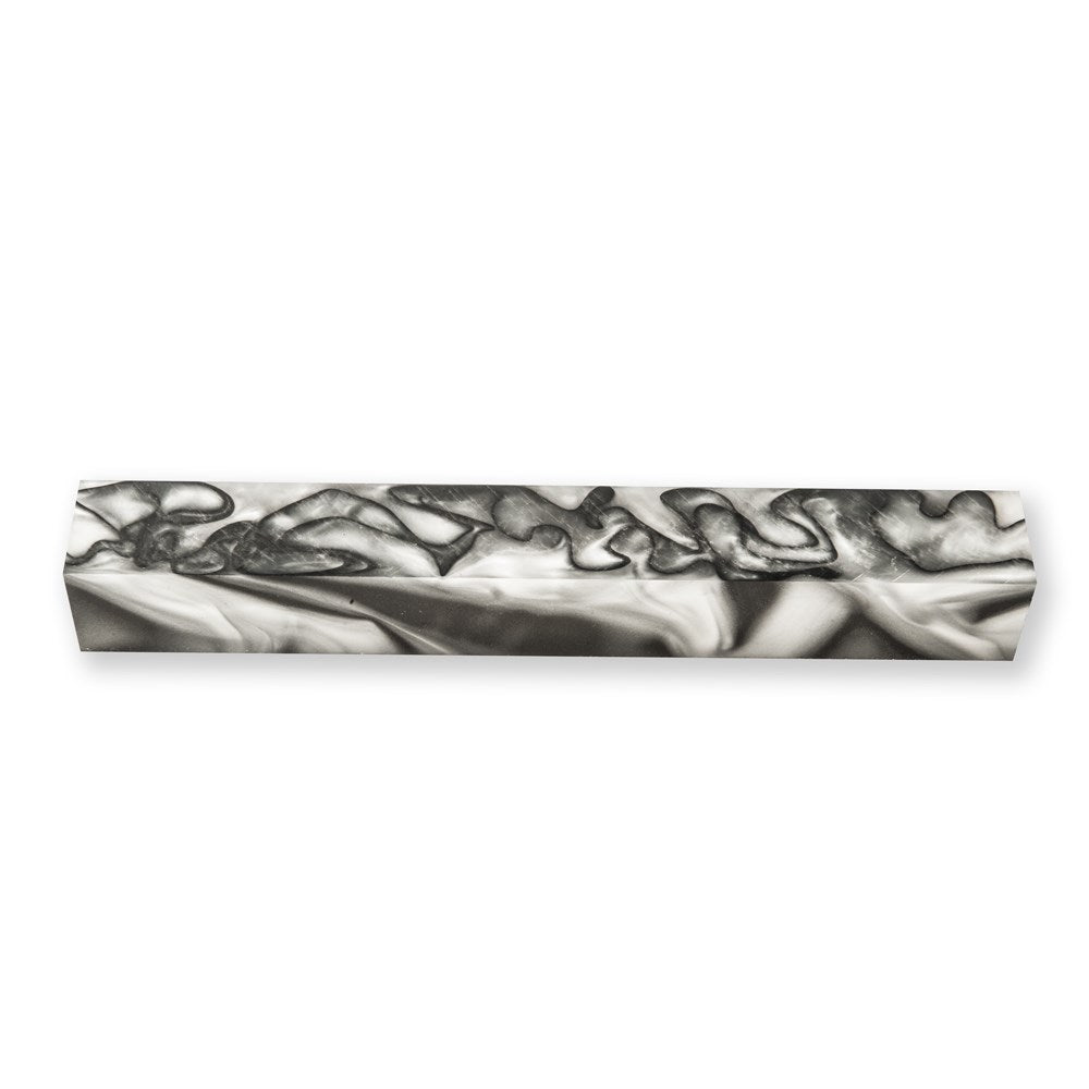 Carbatec Large Acrylic Pen Blank - Black Smokey Swirl