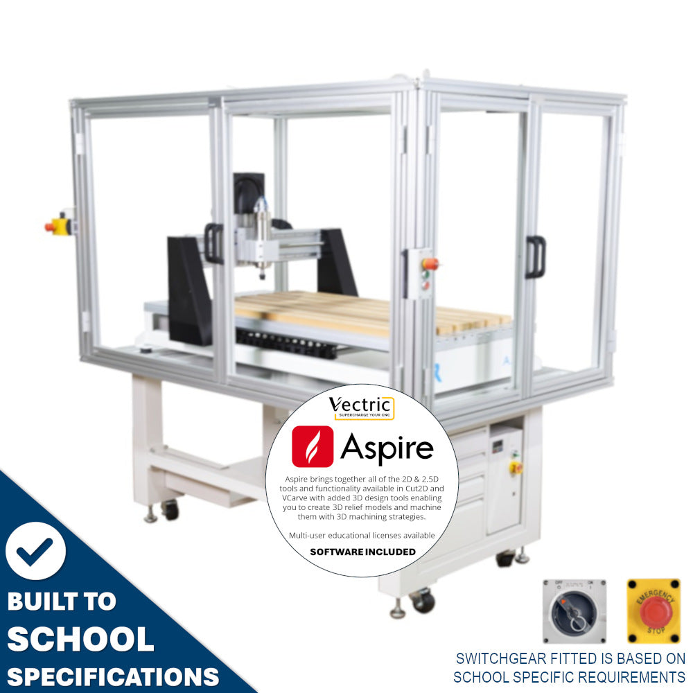 i2R 610 x 1220 mm Fully Enclosed CNC with Aspire 3D Software - Built to School Specifications
