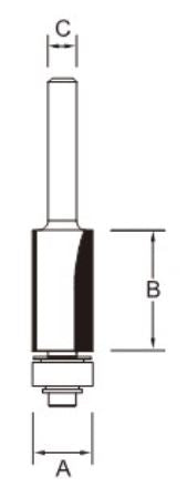 Arden Down Shear Flush Trim Bit - 12.7mm Diameter 25.4mm Cut Depth