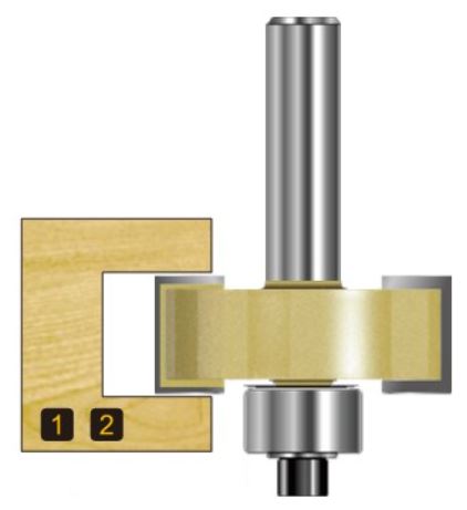 Arden Rebate Bit with Bearing 34.92mm Diameter, 1/2" Shank