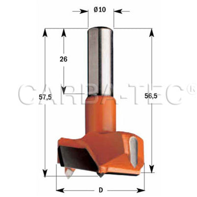 CMT Hinge Boring Bit - 35mm dia. - RH - 57mm OAL