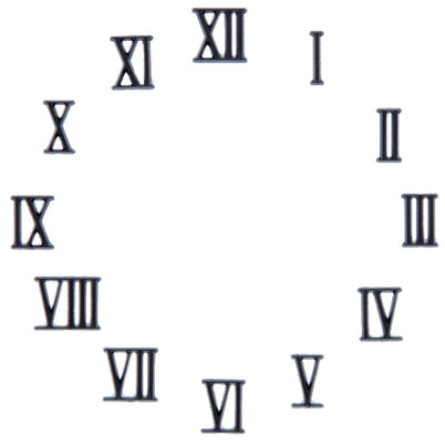 Carbatec Clock Number Set - Roman - Black 3/8"