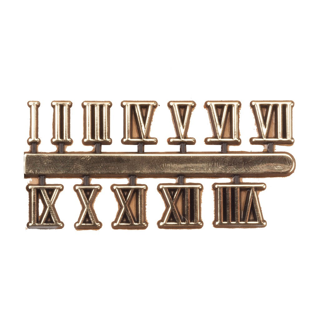 Carbatec Clock Number Set - Roman - Gold 3/8"