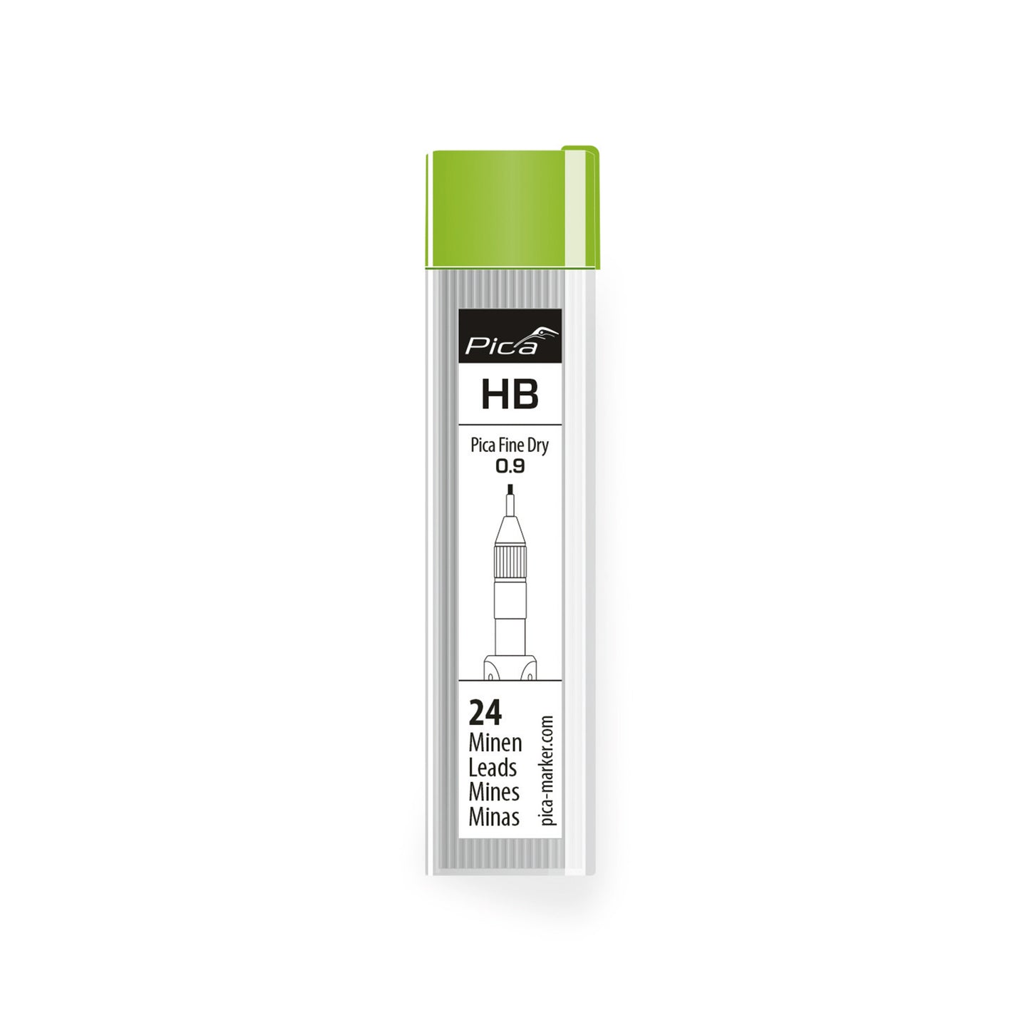 Pica Fine Dry Refills - HB hardness - set of 24 fine (0.9 mm) graphite leads