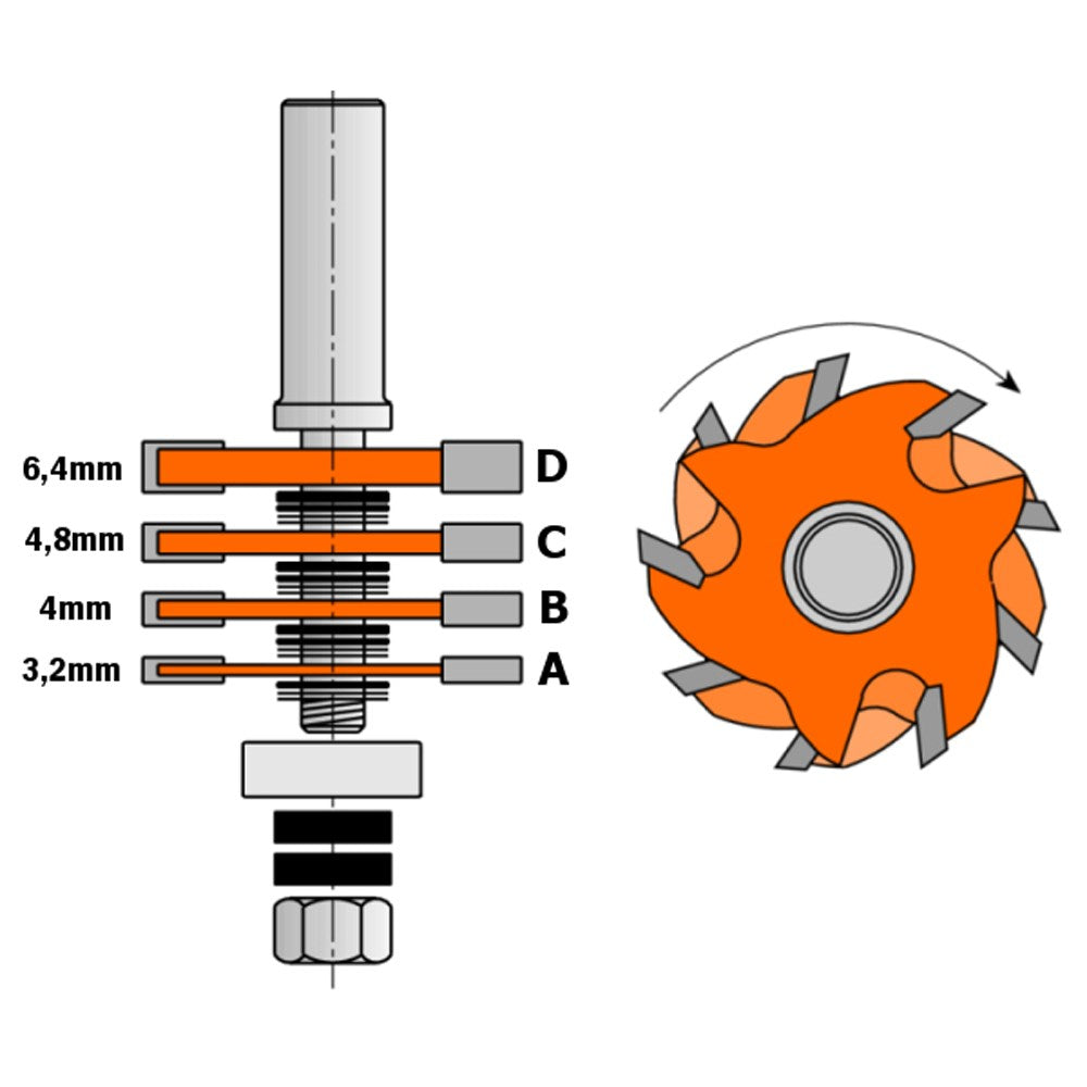 CMT Three Wing Slot Cutter Set