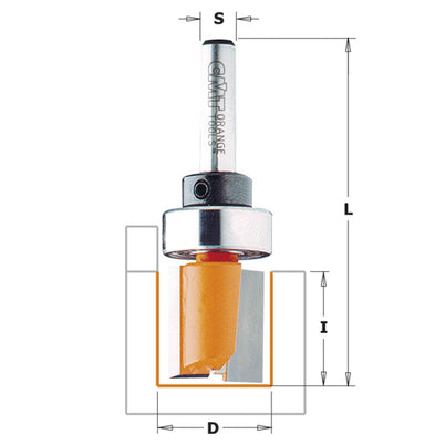 CMT Pattern Router Bit with Bearing - Short Series - 20mm Depth Cut