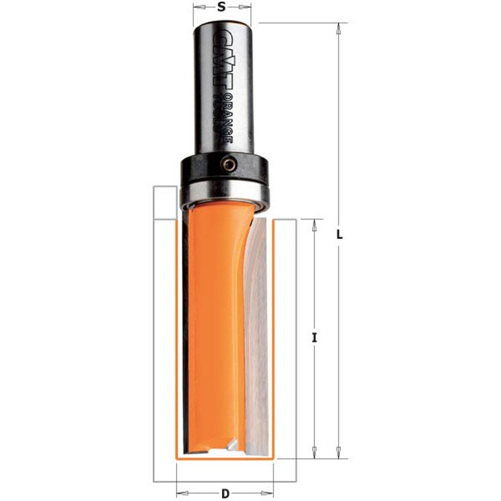 CMT Pattern Router Bit with Bearing - Long Series - 3/4" (19mm) Diameter 92mm Length