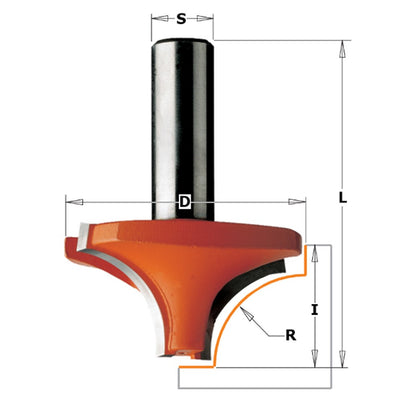 CMT Beading / Ovolo Bit 5mm rad 1/4"S