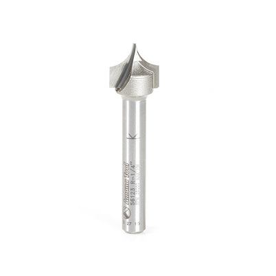 Amana 56123 Carbide Tipped Point Cutting Roundover Bit, 1/4" Radius, 1/4" Shank