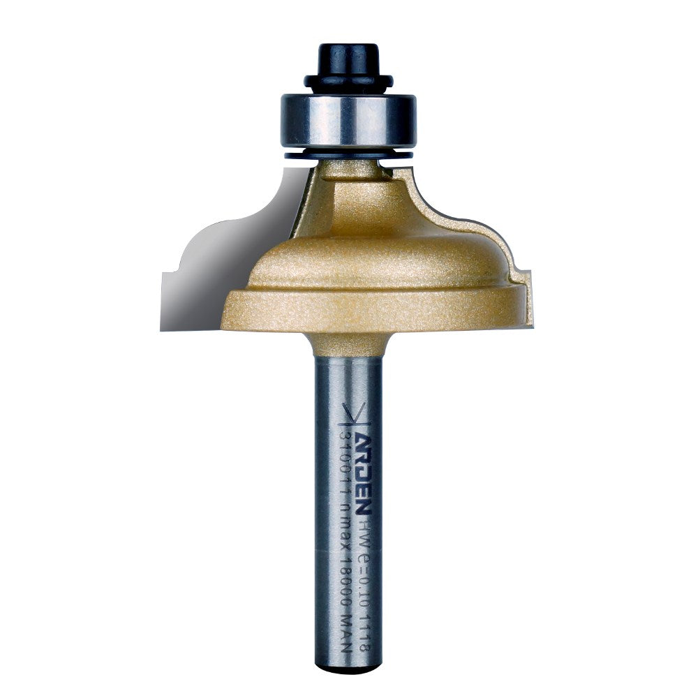 Arden Ogee Fillet Bit with Bearing - 34.9mm Diameter 1/4" Shank