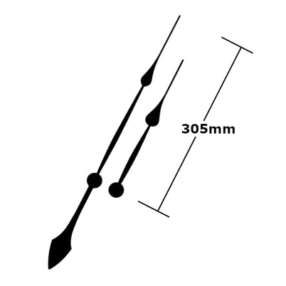 Carbatec Spade Hour and Minute Hands for High Torque Movements - 305 mm (12")