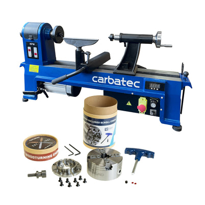 Carbatec EVS Midi Lathe & Enclosed Back Scroll Chuck Bundle
