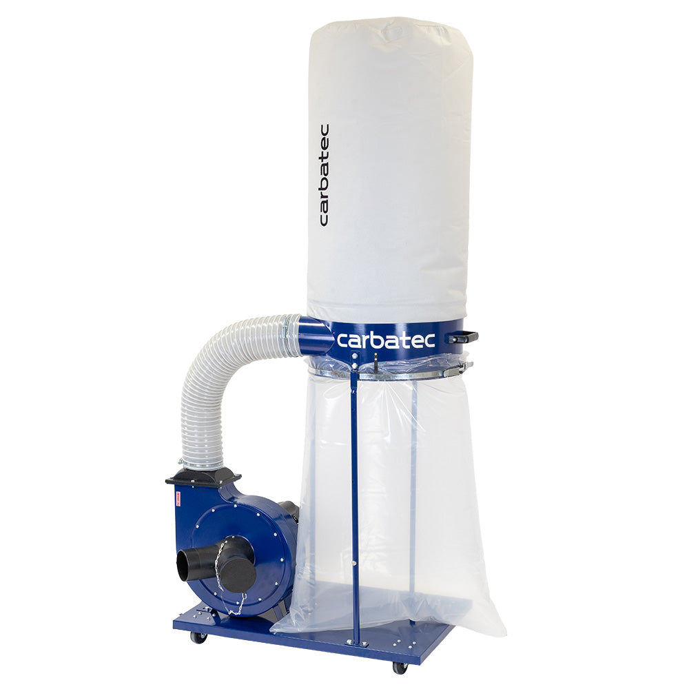 Carbatec 2HP Dust Collector with Pleated Filter Cartridge & Collection Bags Bundle