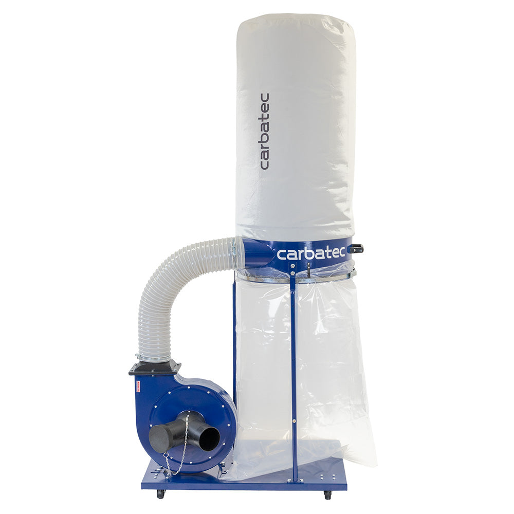 Carbatec 2HP Dust Collector with Pleated Filter Cartridge & Collection Bags Bundle