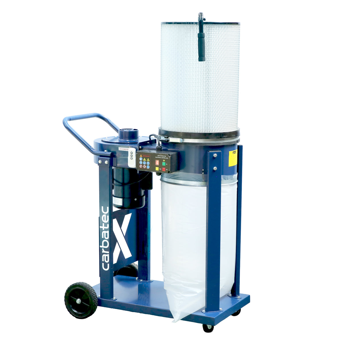 Carbatec 1HP Dust Collector with Remote Control & Cartridge Filter