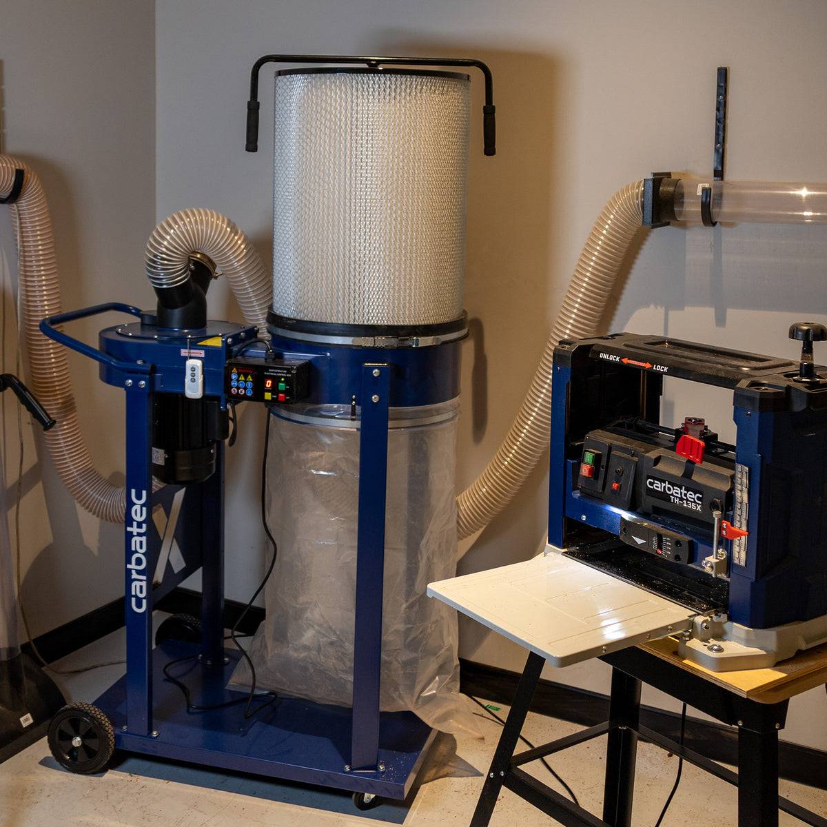 Carbatec 2HP Dust Collector with Remote Control & Cartridge Filter