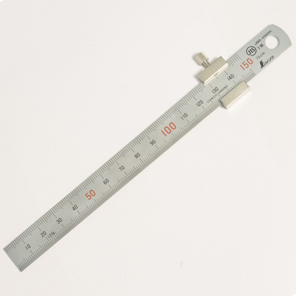Shinwa Straight Scale Rule with Stopper - 150mm
