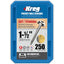 Kreg Pocket Hole Screws - 38mm Coarse/MaxiLoc Head - Zinc - 250 pack