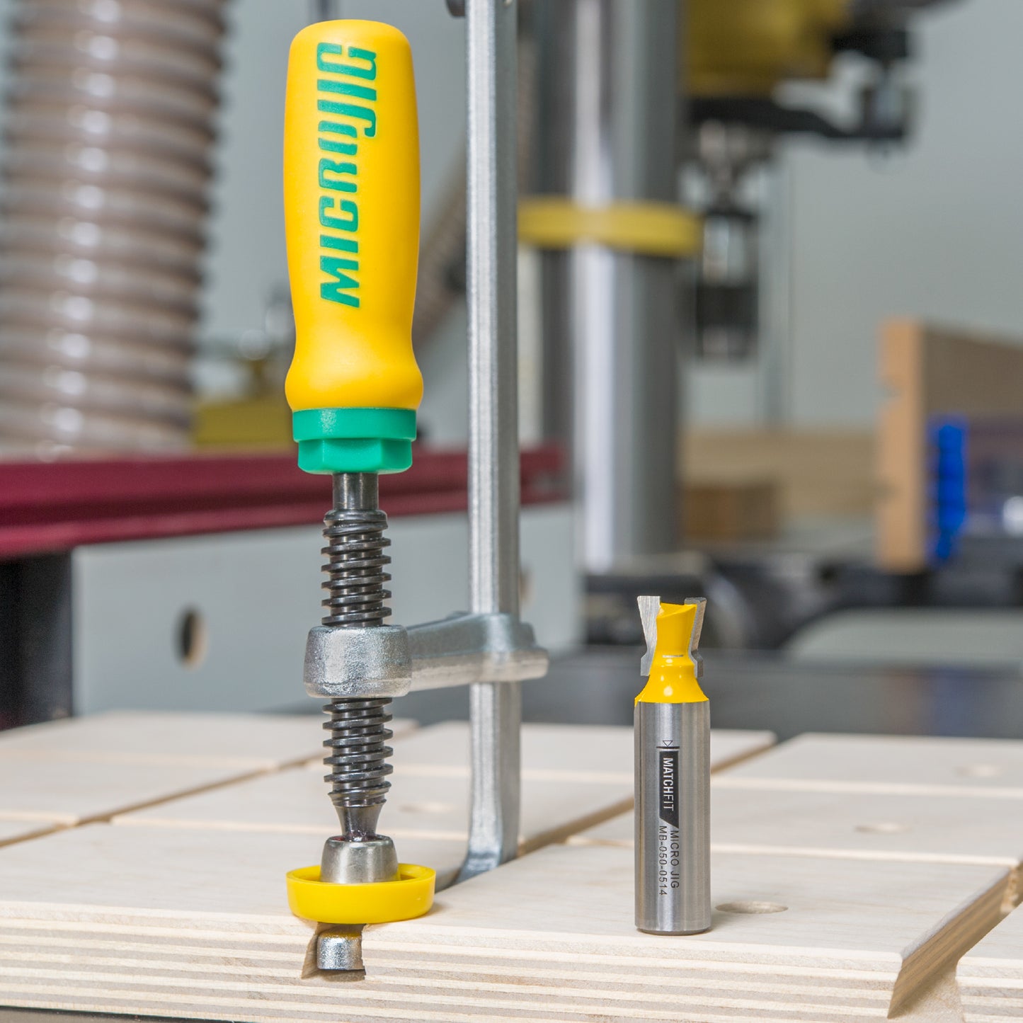 Microjig Matchfit dovetail router bit 1/2in shank 1/2in cut 14 degree with round