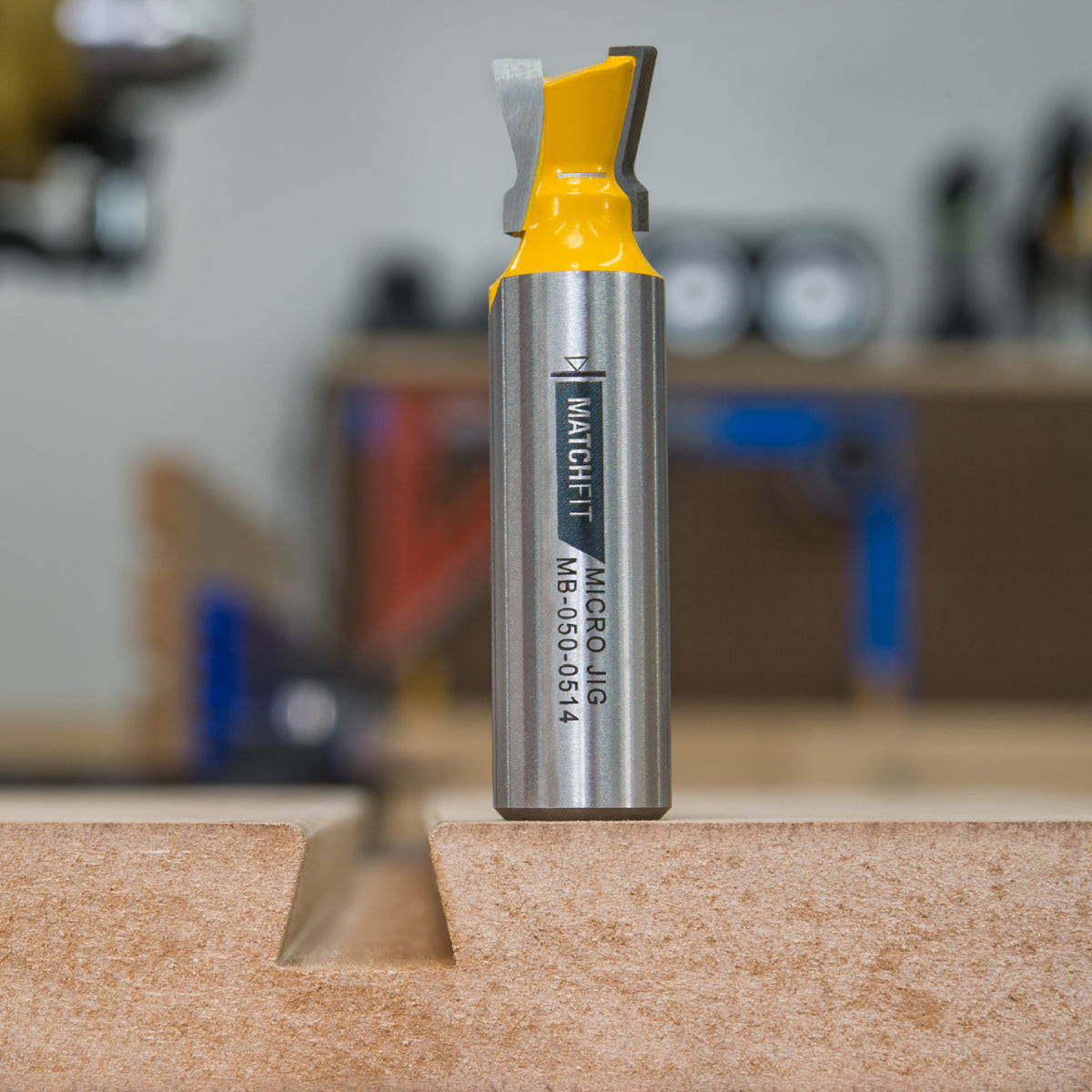 Microjig Matchfit dovetail router bit 1/2in shank 1/2in cut 14 degree with round