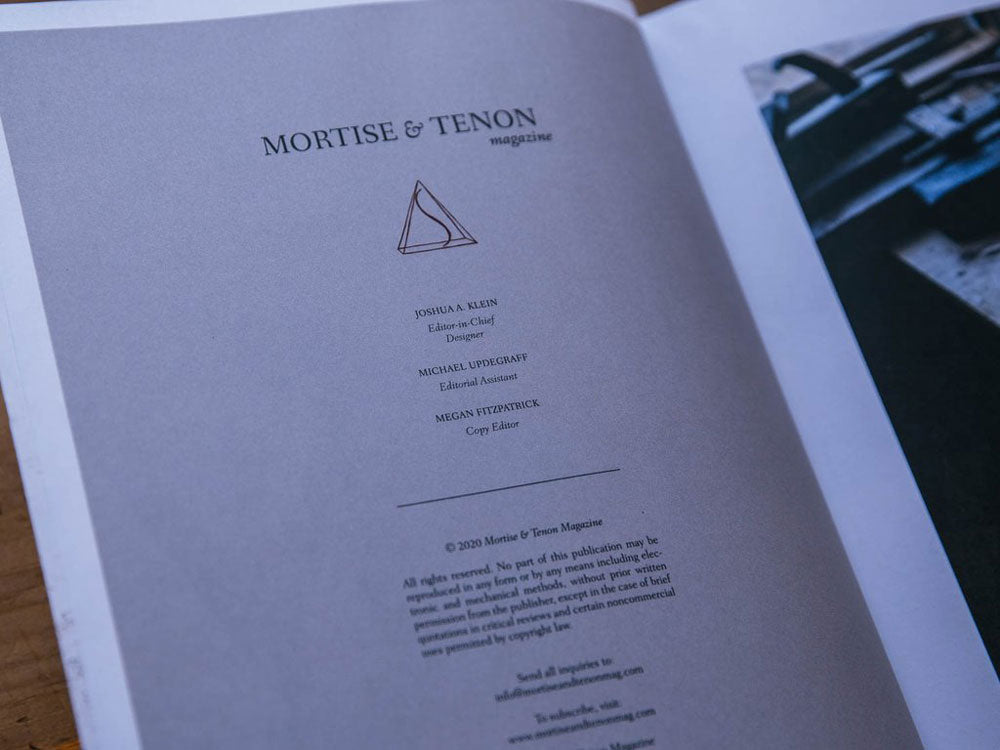 Book -  "Mortise and Tenon" Magazine Issue #9 -  Edited by Joshua A. Klein