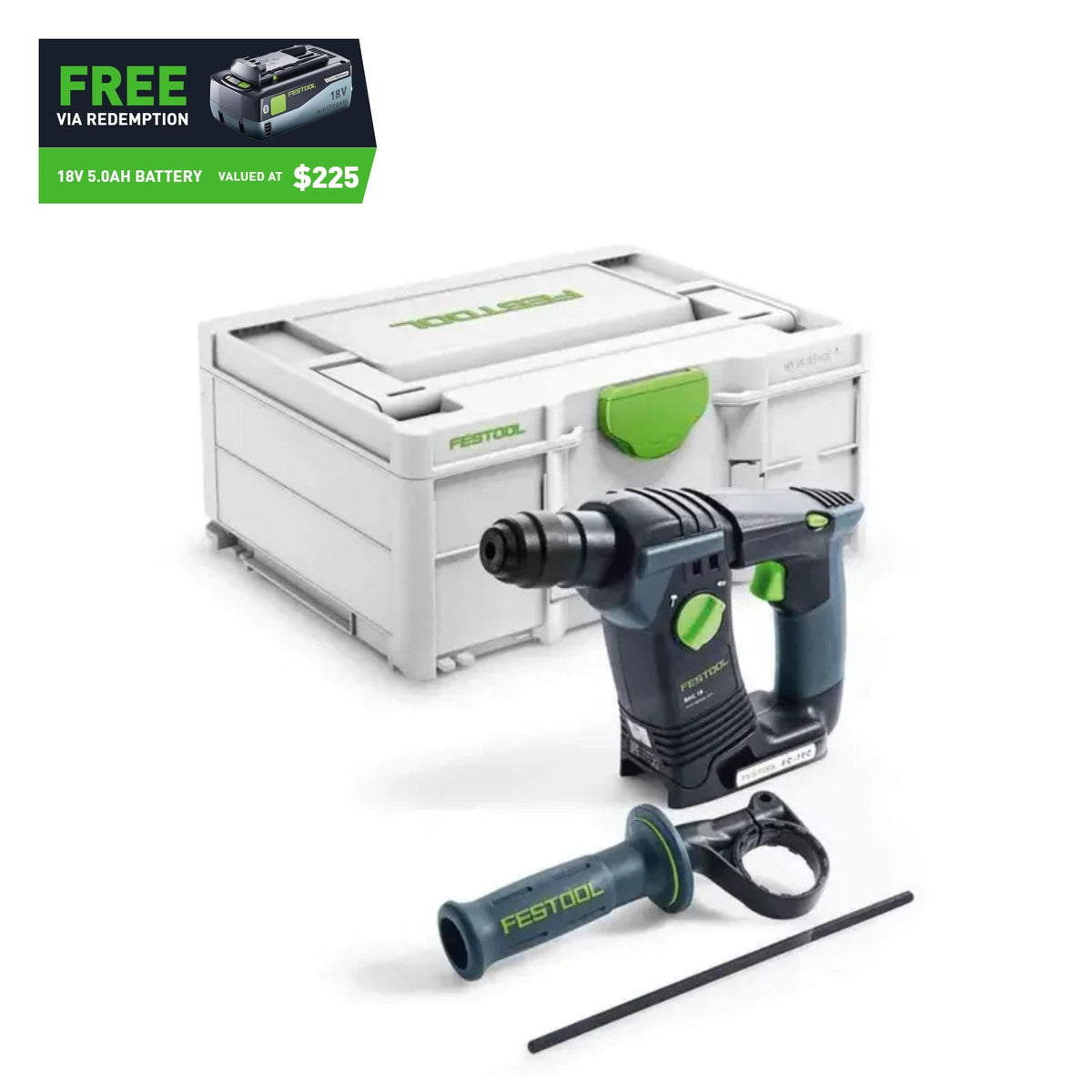 Festool BHC 18V Cordless Rotary Hammer Basic in Systainer