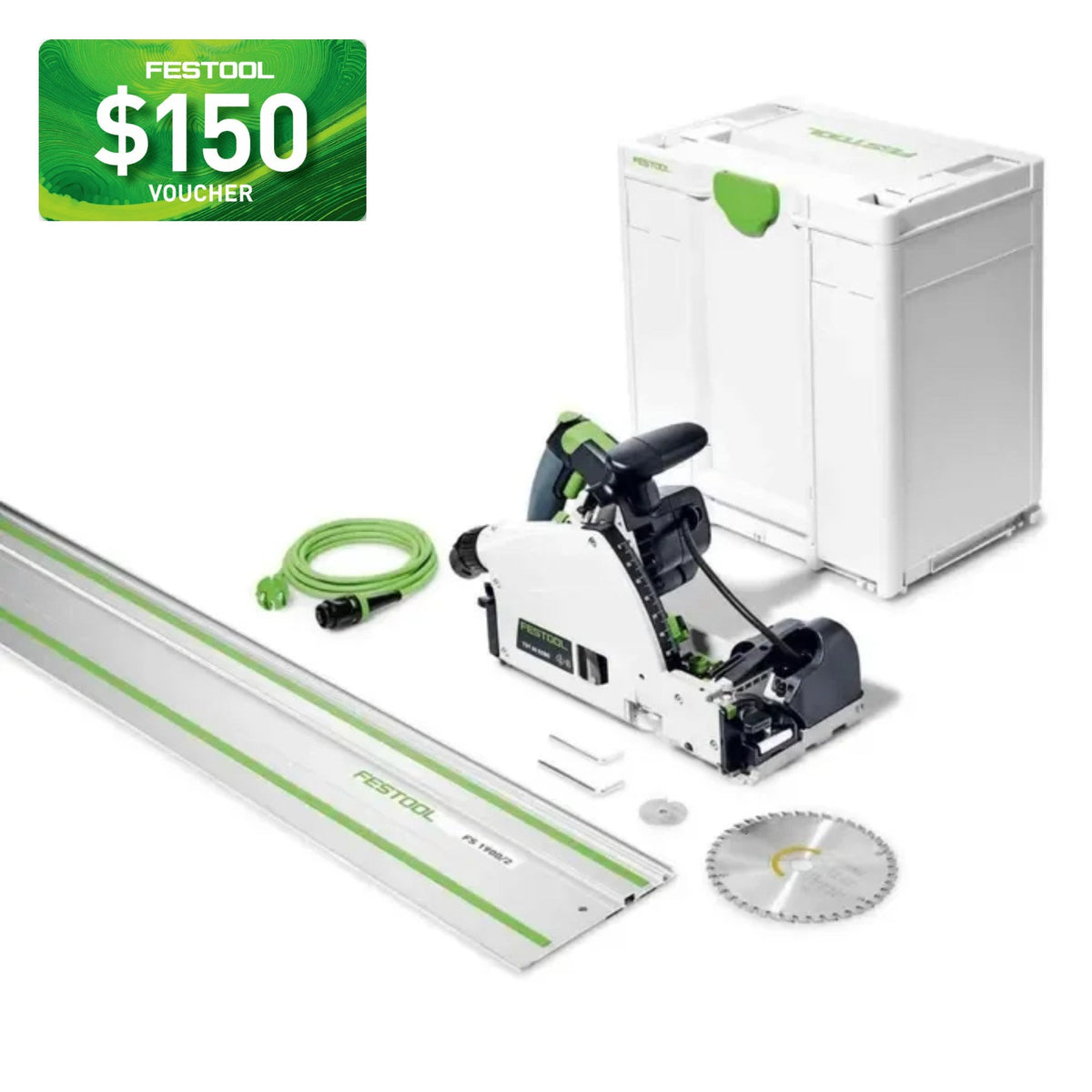 Festool TSV 60K 168mm Plunge Cut Scoring Saw in Systainer with 1900mm Rail