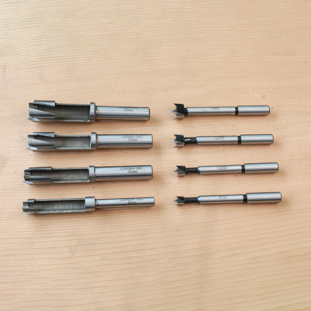 Carbatec Drill & Barrel Plug 8pce cutter Set - Small