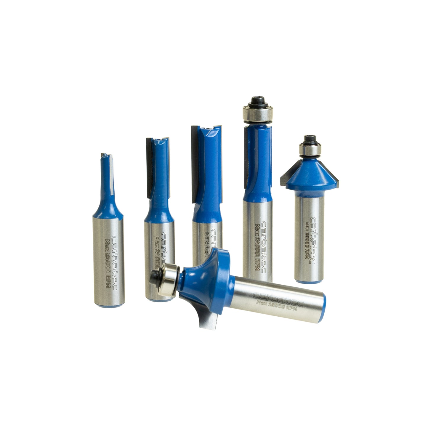 Carbatec 6 Piece Router Bit Set with 1/2" Shanks