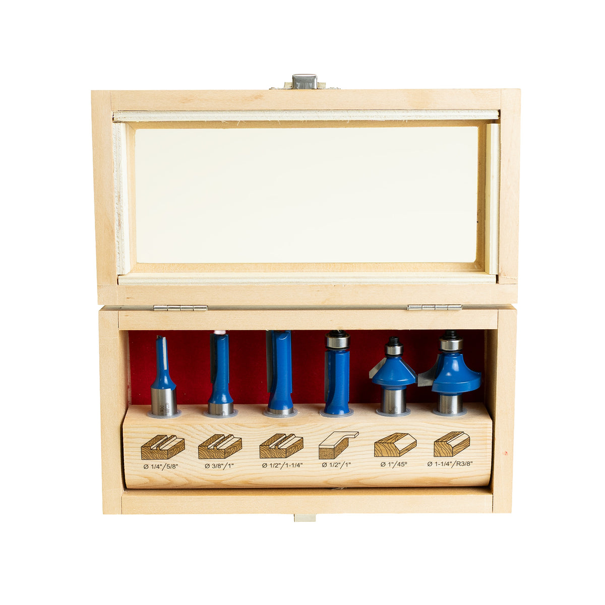 Carbatec 6 Piece Router Bit Set with 1/2" Shanks