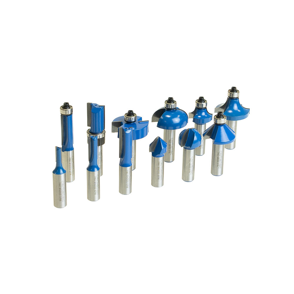 Carbatec 12 Piece Router Bit Set with 1/2" Shanks