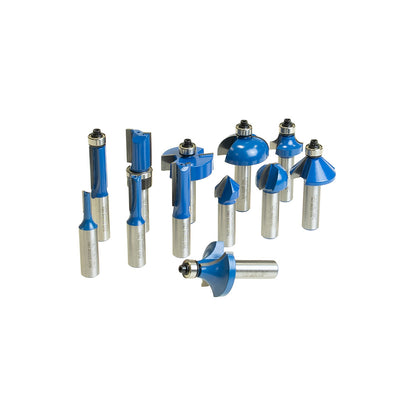 Carbatec 12 Piece Router Bit Set with 1/2" Shanks