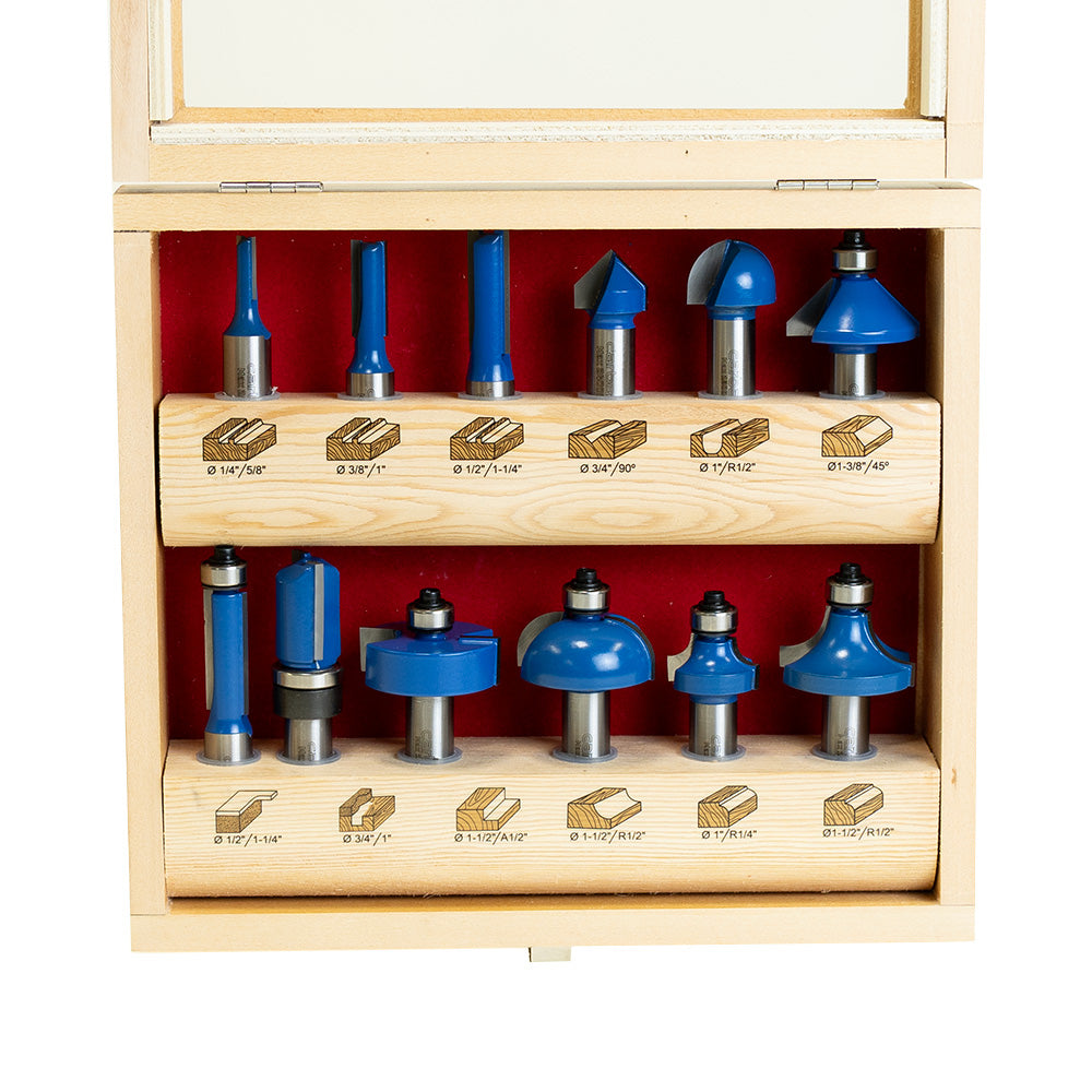 Carbatec 12 Piece Router Bit Set with 1/2" Shanks