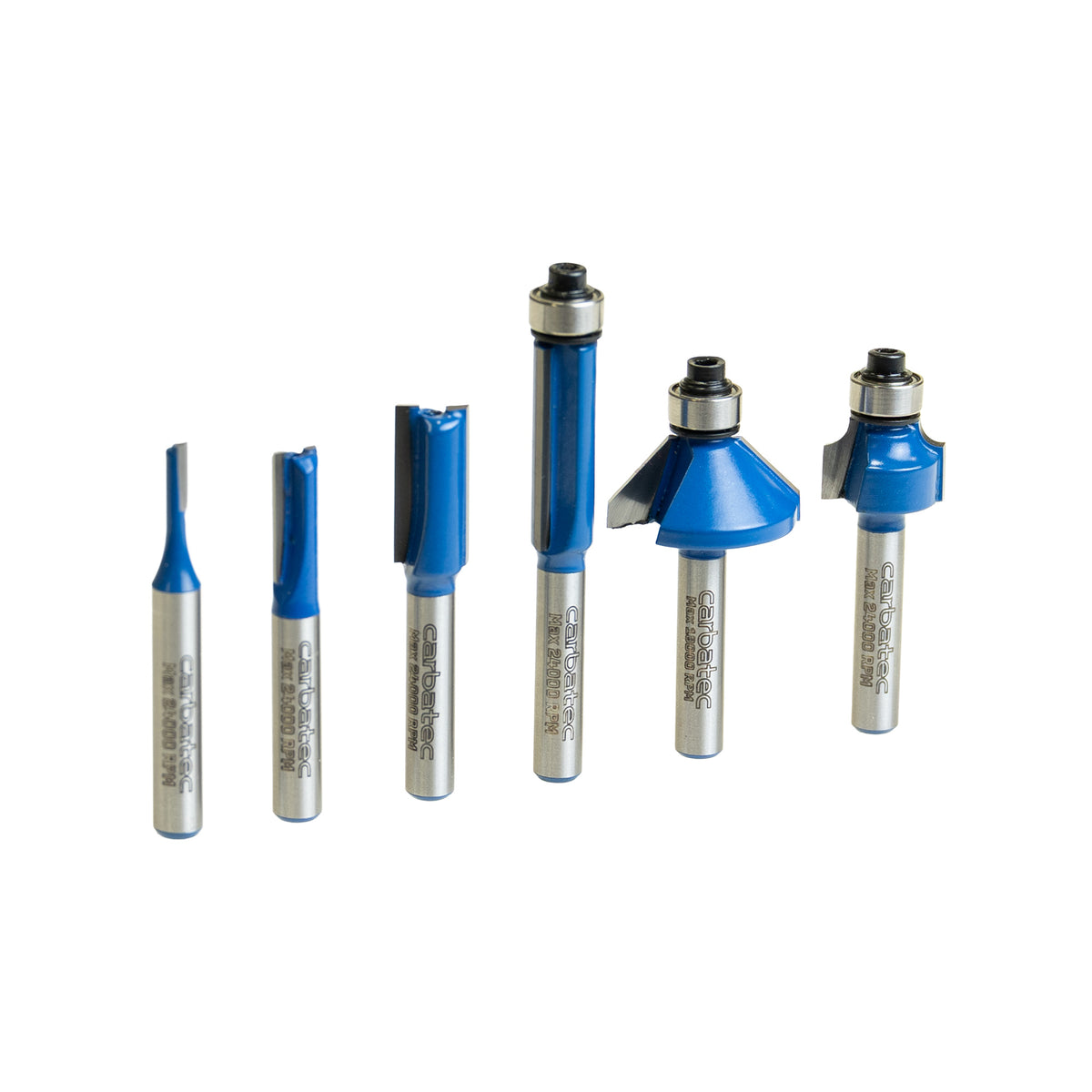 Carbatec 6 Piece Router Bit Set with 1/4" Shanks
