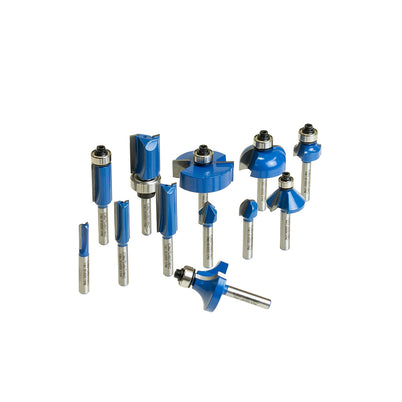 Carbatec 12 Piece Router Bit Set with 1/4" Shanks