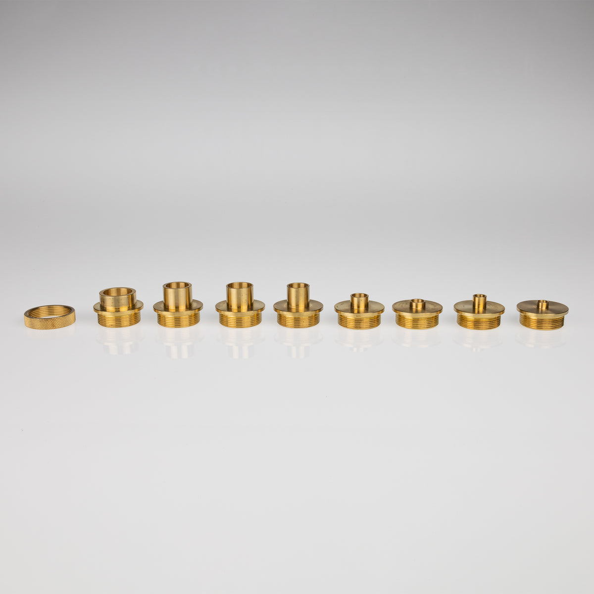 Carbatec Router Template Guide Set – 9pce Solid Brass Guides - Imperial