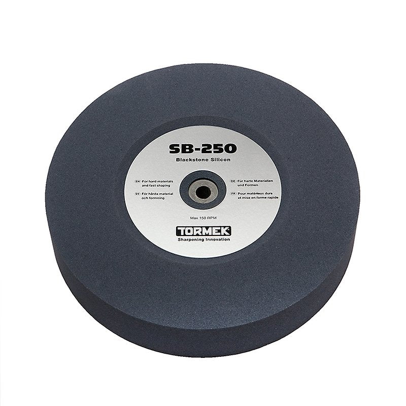 Tormek Blackstone Silicon Wheel for shaping and sharpening HSS, exotic alloy steels, and tungsten carbide tools.