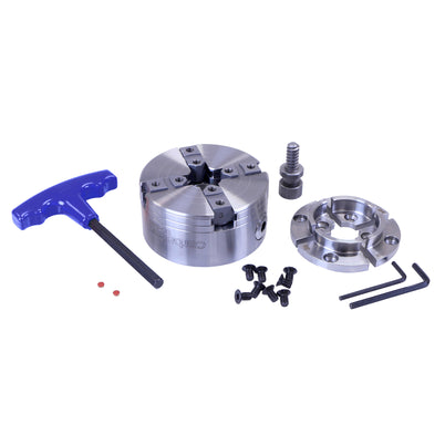 Carbatec Professional 100mm Four Jaw Enclosed Gear Scroll Chuck