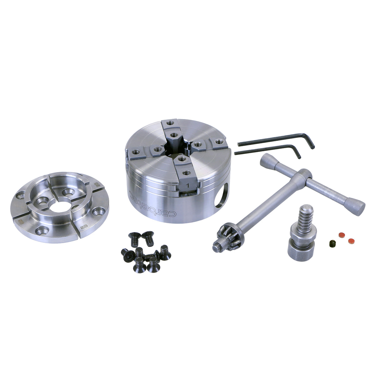 Carbatec 90mm Four Jaw Open Back Scroll Chuck