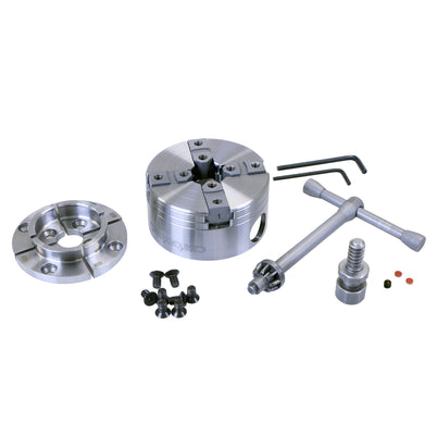 Carbatec 90mm Four Jaw Open Back Scroll Chuck