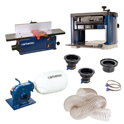 Carbatec Benchtop Thicknesser, Jointer & Dust Collection Bundle