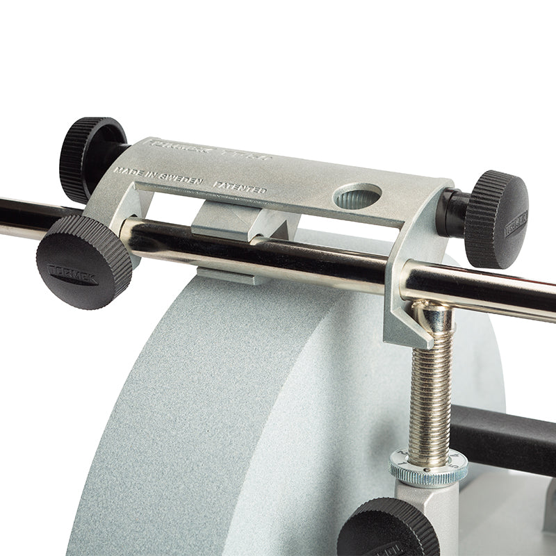 Tormek truing tool used to keep the grindstone perfectly round and flat.