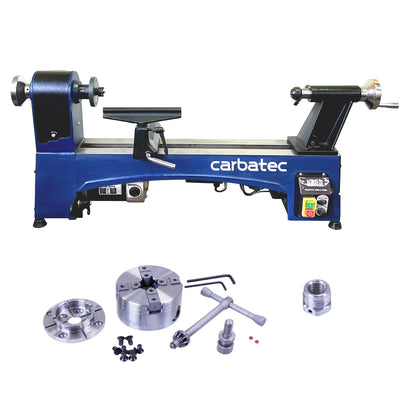 Carbatec EVS Benchtop Mini Lathe & Open Back Scroll Chuck Bundle