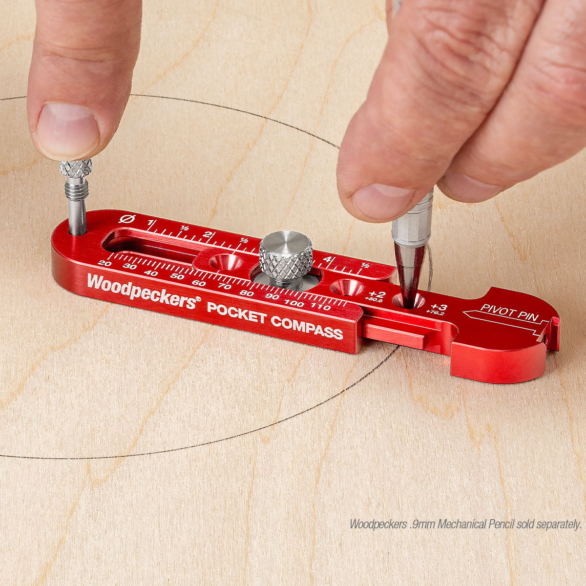 Woodpeckers Pocket Compass - 1” – 7” Range